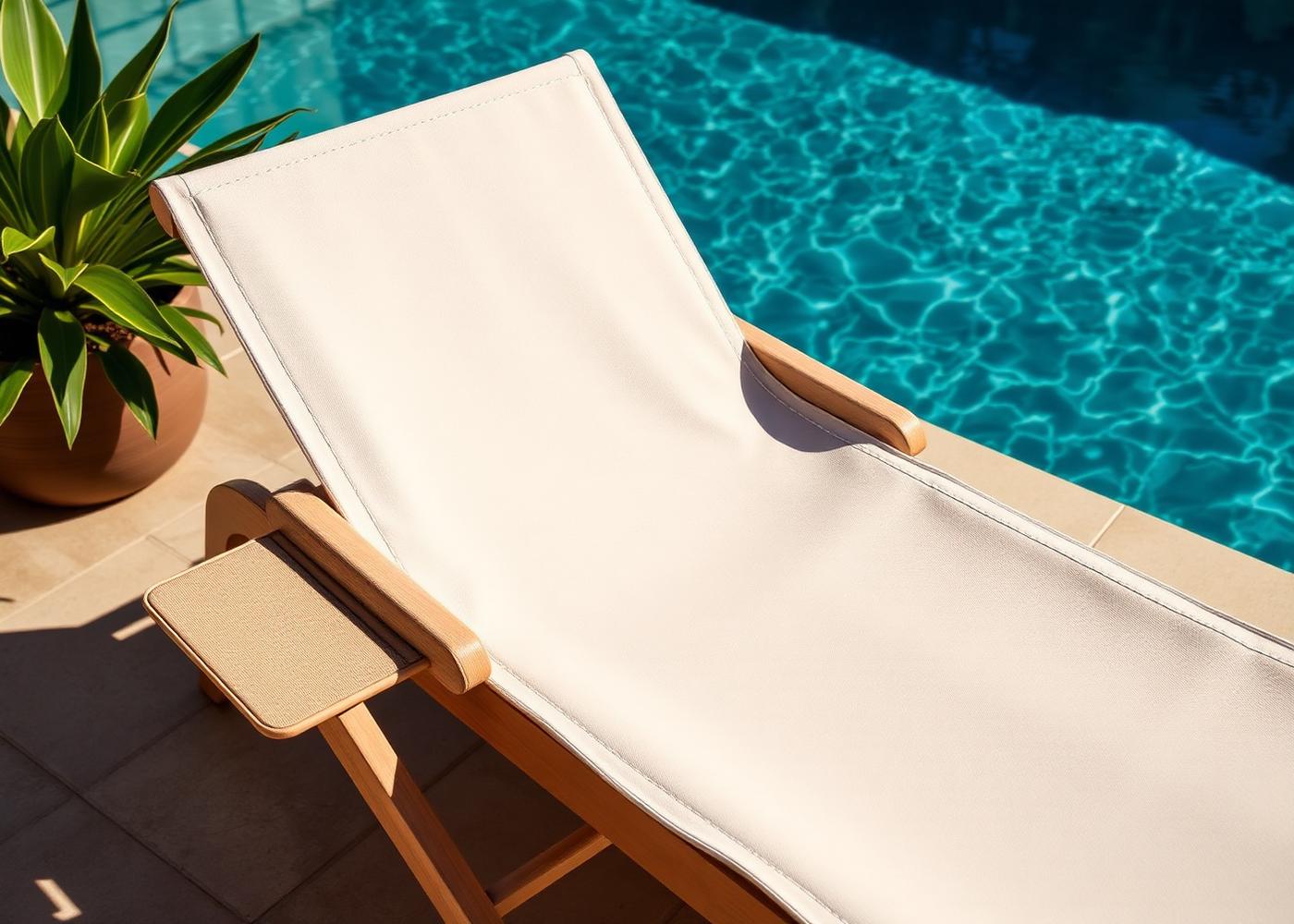 Espreguiçadeira de piscina restaurada com tela Sling premium